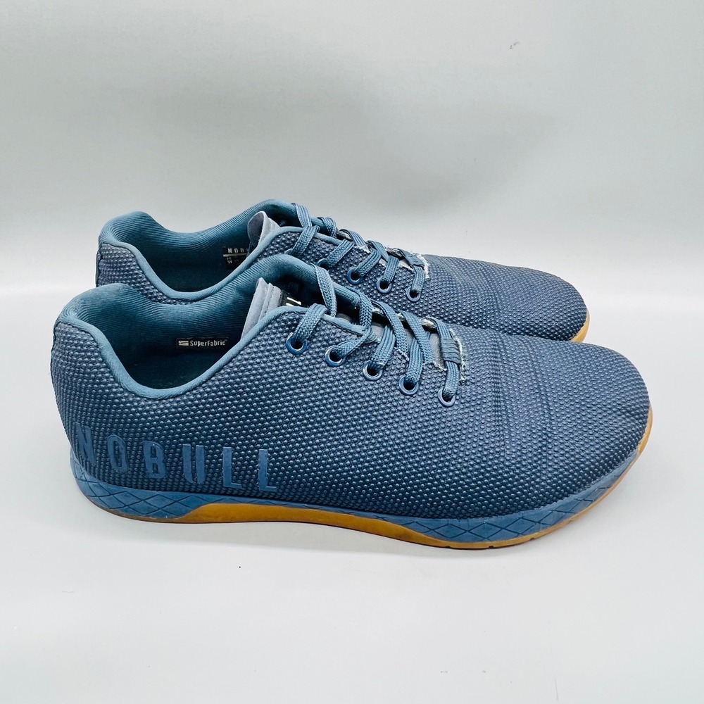 NOBULL Shoes Men 12 Blue SuperFabric Gum Sole Trainer Outwork Cross Training Gym